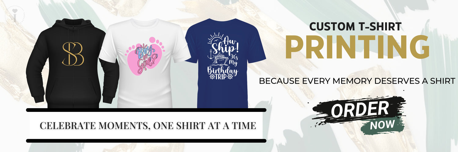 Custom t-shirt printing services at iHeartCustoms featuring printed hoodies and shirts for events, businesses, and personalized apparel in Orlando.