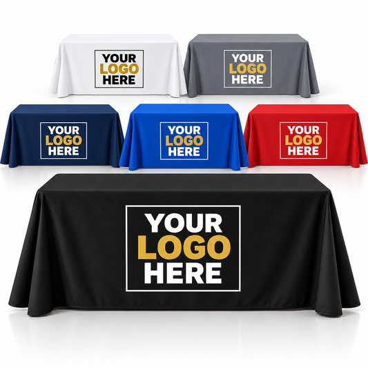 Custom Throw Table Cover with Logo | 6 ft & 8 ft