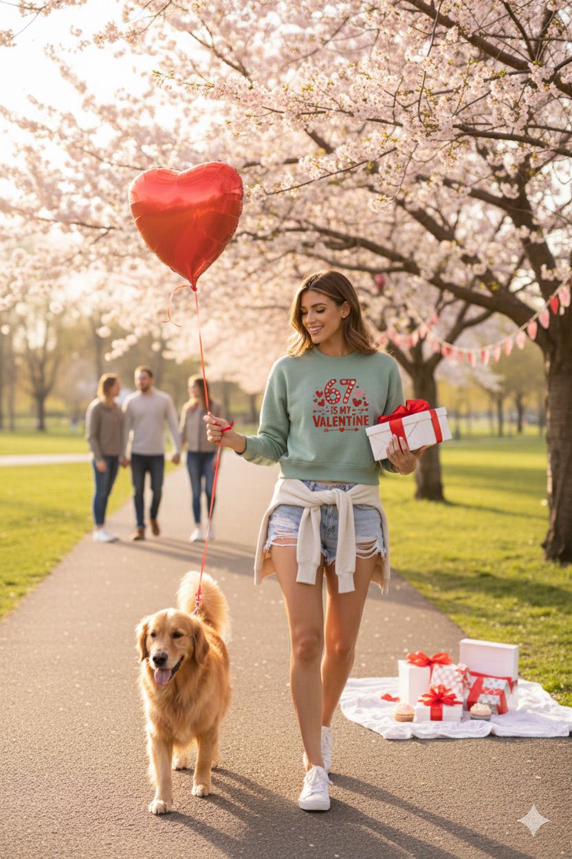 6 7 Is My Valentine Cropped Crew Sweatshirt – Valentine’s Day Edition