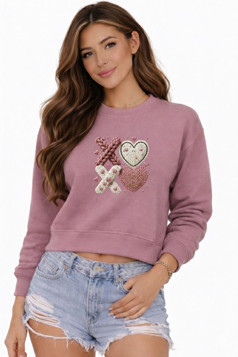 XO Cropped Crew Sweatshirt – Valentine’s Collection Exclusive Drop