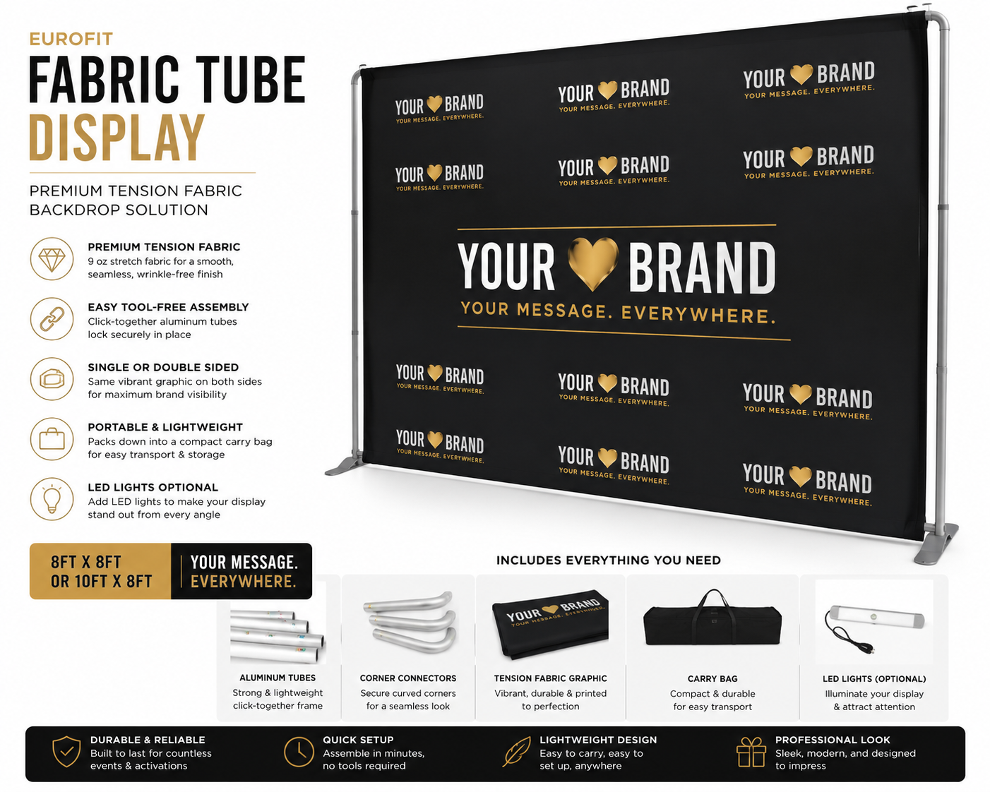 Custom Tension Fabric Tube Backdrop | Step & Repeat Display