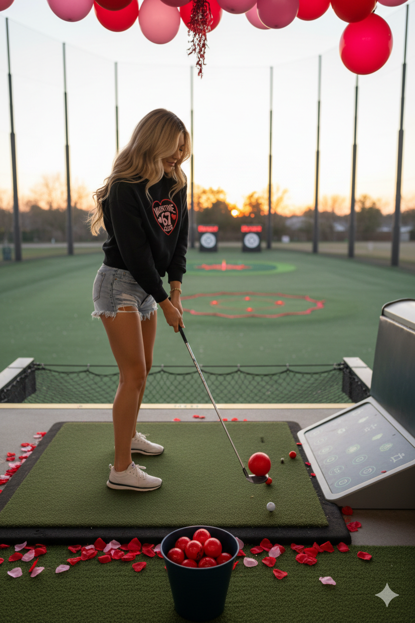 Valentine Club 67 Cropped Sweatshirt – Faux Embroidery Valentine Design