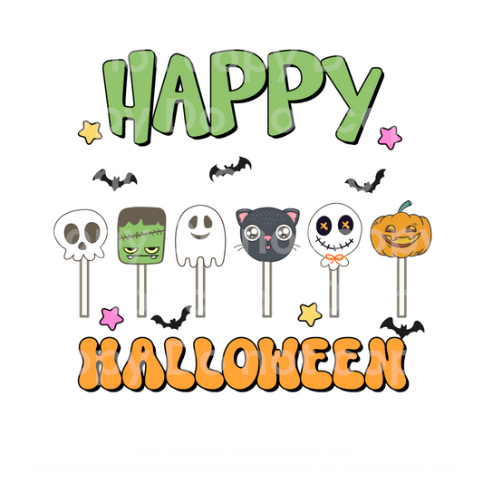 Happy Halloween Spooky Lollipops Transfer Film 1120