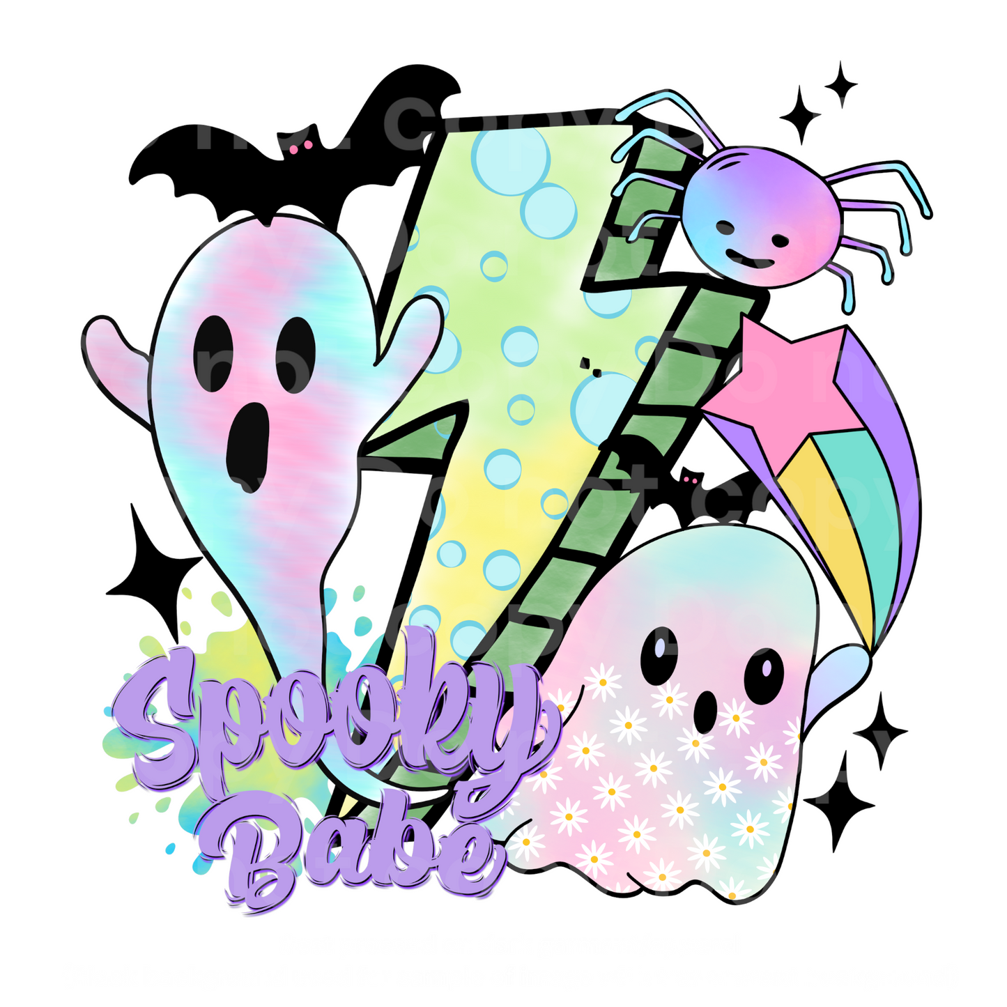 Colorful Spooky Babe Transfer Film 1083