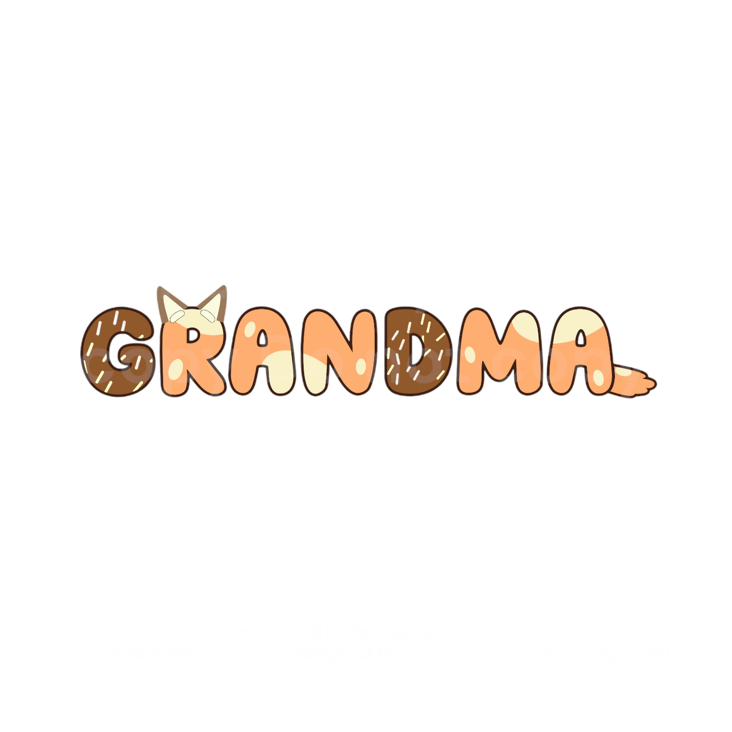 Blue Dog GRANDMA Birthday Family Matching Transfer Film 03046