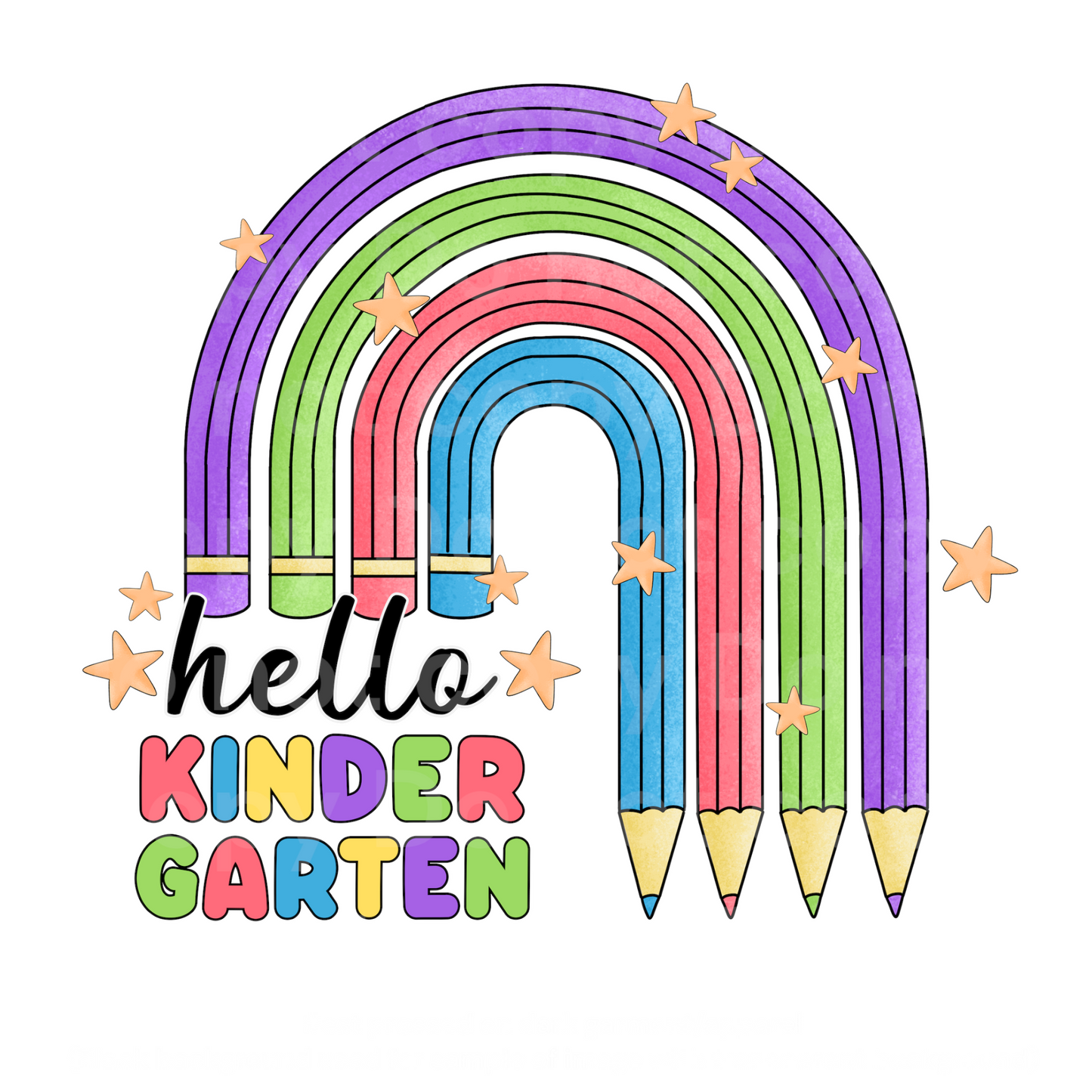 Rainbow Pencils Hello Kindergarten Transfer Film 2132