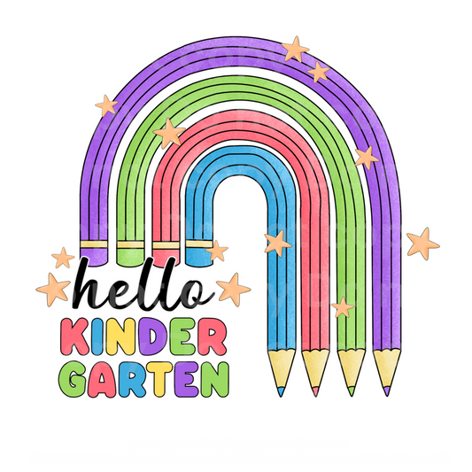 Rainbow Pencils Hello Kindergarten Transfer Film 2132