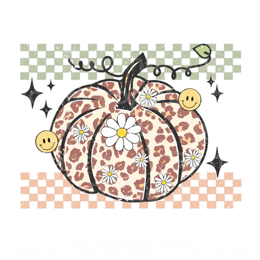 Retro Cheetah Pumpkin Transfer Film 1086