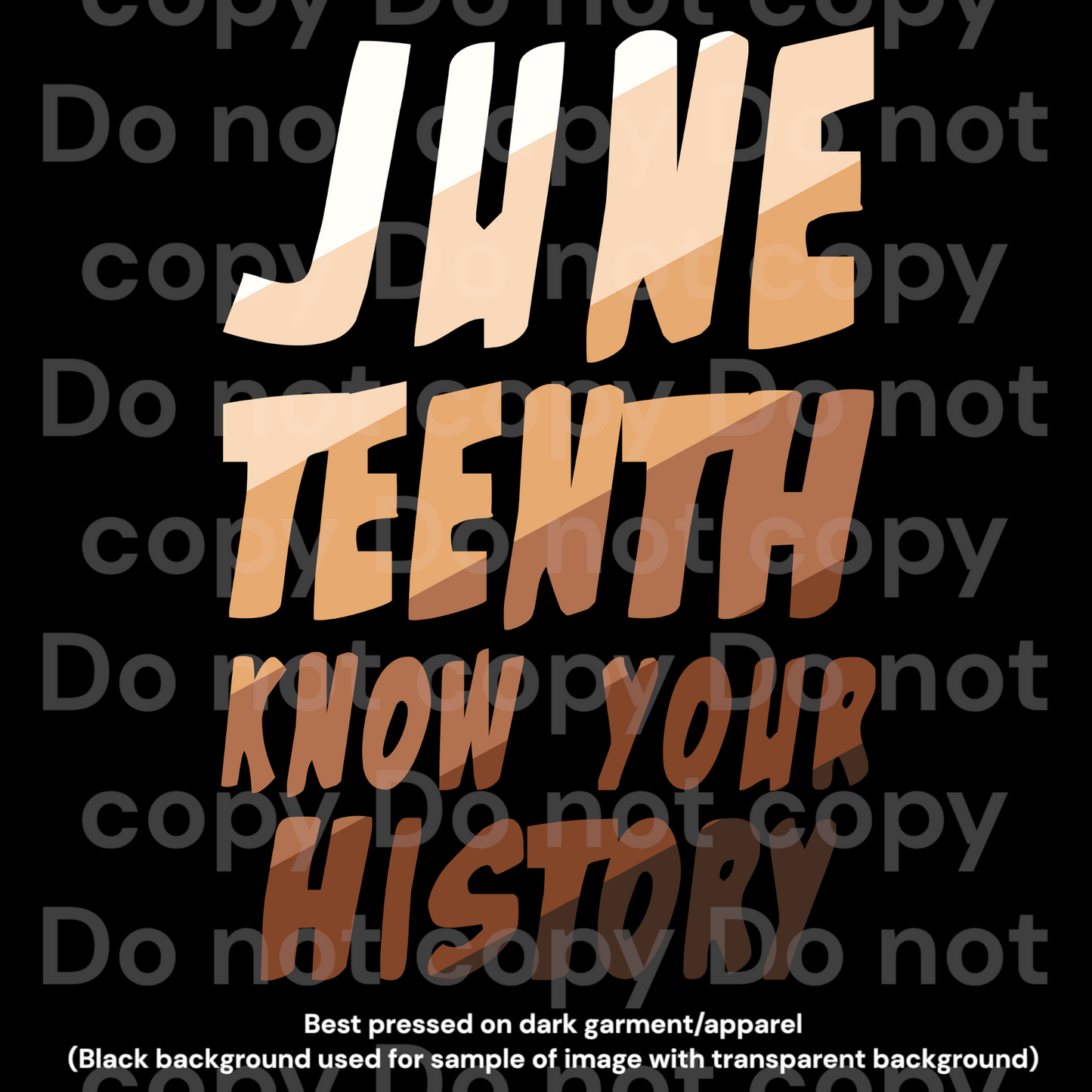 Juneteenth know your history DTF Transfer Film C3021