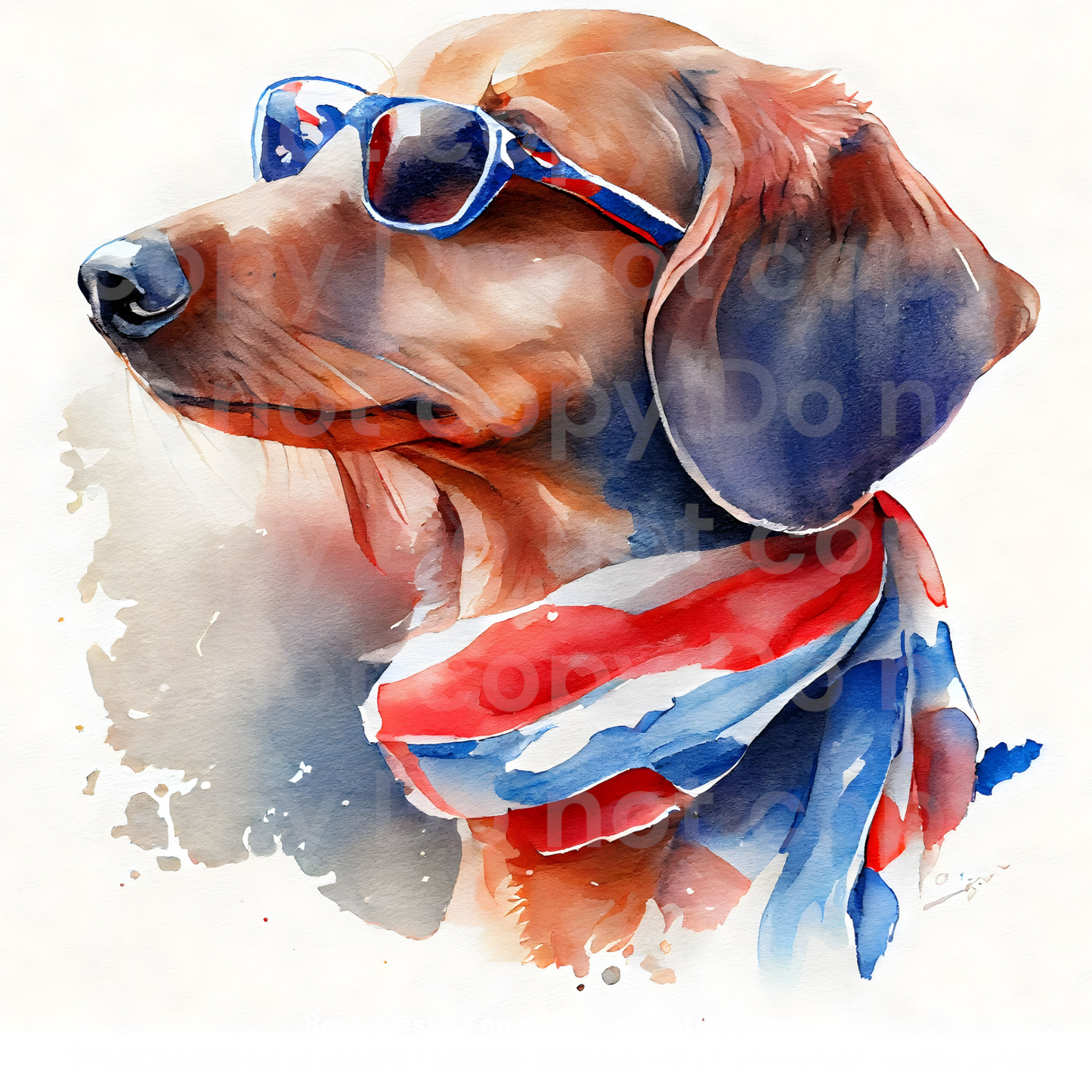 Patriotic Dachshund Dog Transfer Film 495