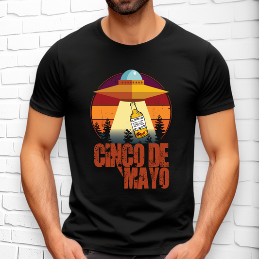 Spaceship Cinco De Mayo Adult Cotton T-shirt