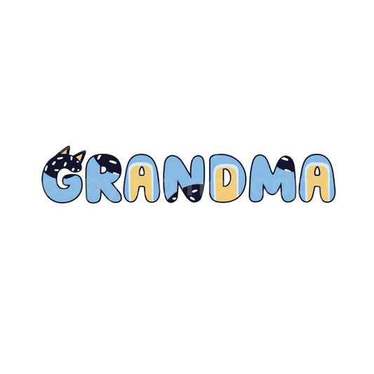 Blue Dog GRANDMA Birthday Family Matching Transfer Film 03047