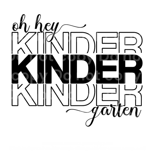Black Oh Hey Kindergarten Transfer Film 2134
