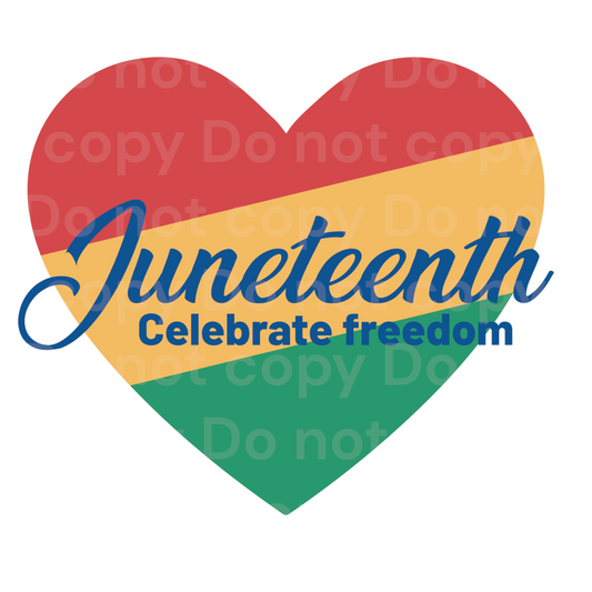 Juneteenth heart DTF Transfer Film C3010