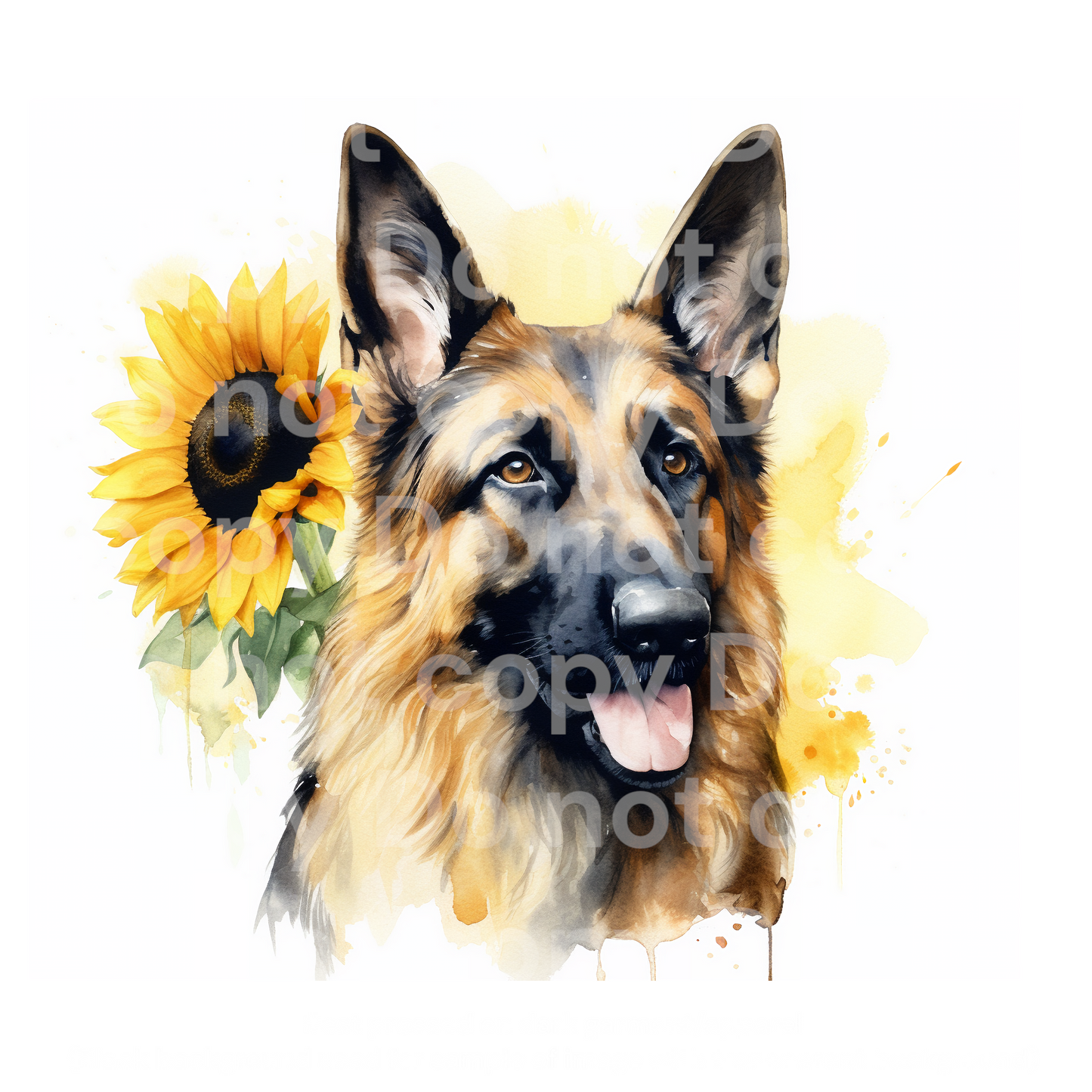 Sunflower German Shepherd Dog Transfer Film 499