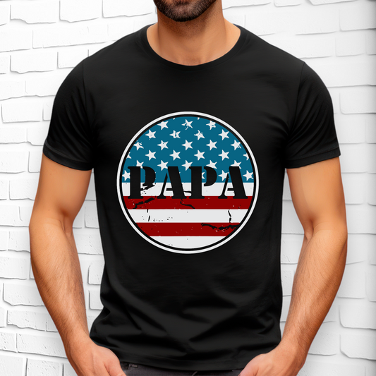 Patriotic Papa Adult Cotton T-shirt