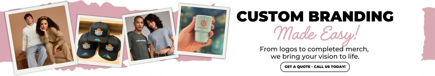 Orlando custom branding and merch printing for businesses, including logos, apparel, hats, and promotional products