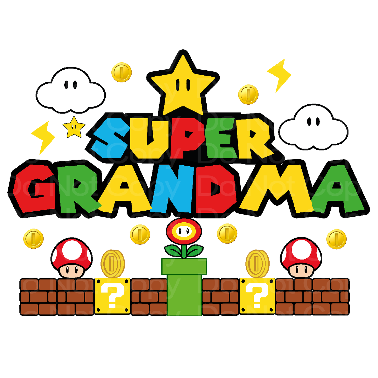 Super Grandma Gamer Birthday Family Matching Transfer Film 03014