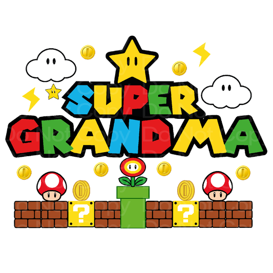 Super Grandma Gamer Birthday Family Matching Transfer Film 03014