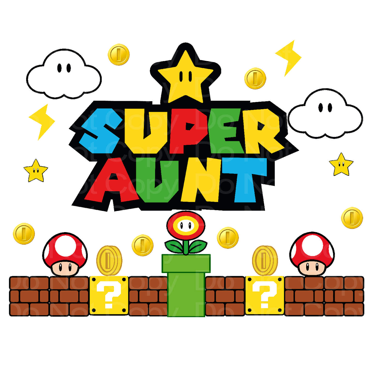 Super Aunt Gamer Birthday Family Matching Transfer Film 03011