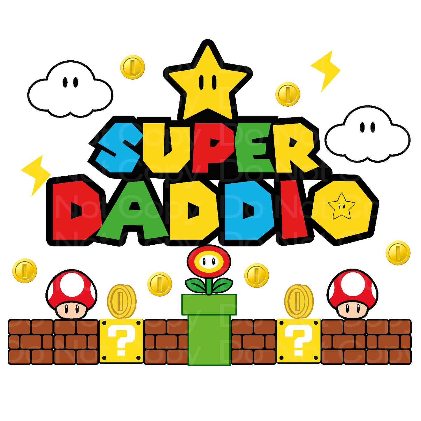 Super Daddio Gamer Birthday Family Matching Transfer Film 03010