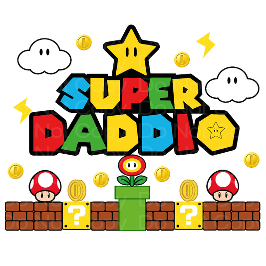 Super Daddio Gamer Birthday Family Matching Transfer Film 03010