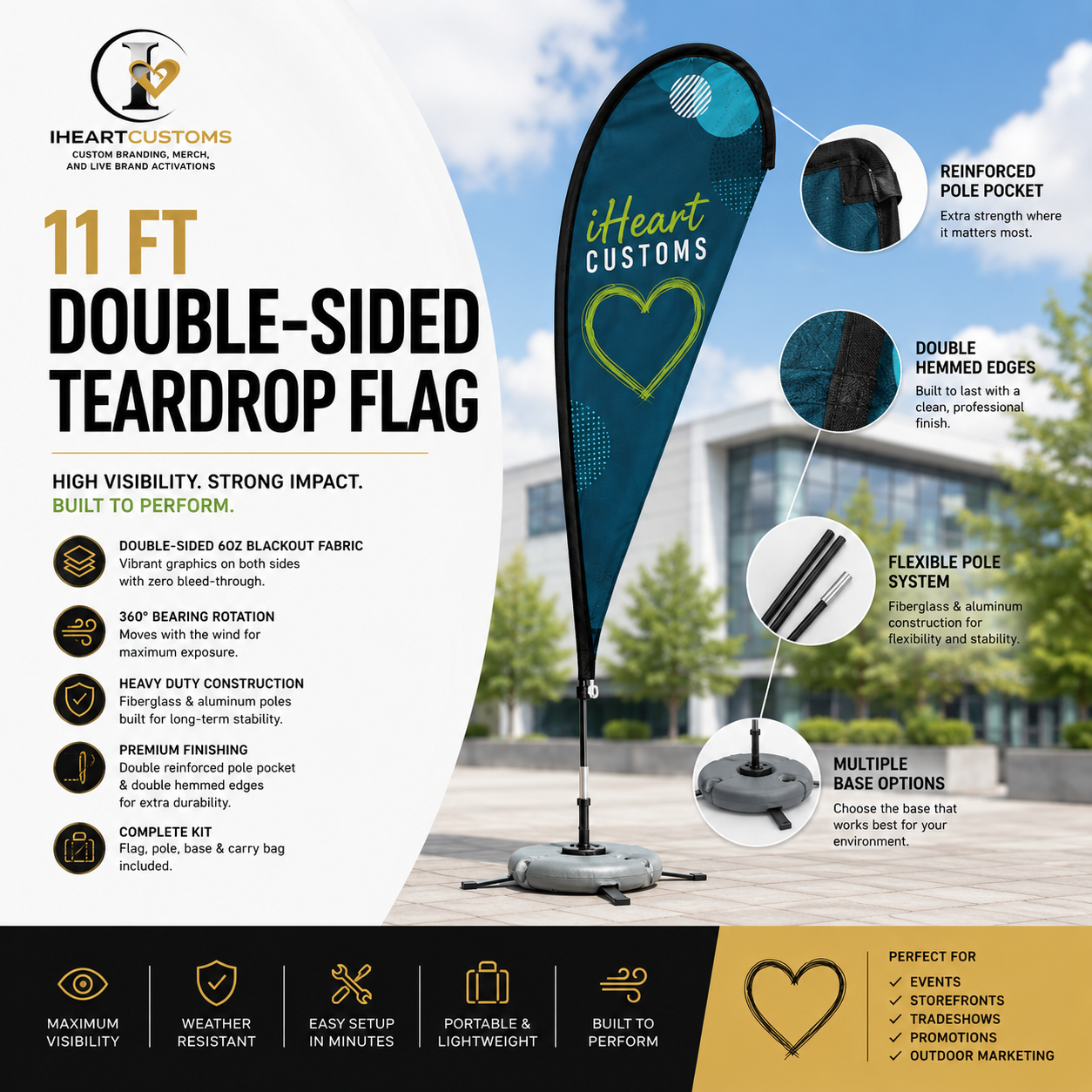 Custom Double-Sided Teardrop Flag