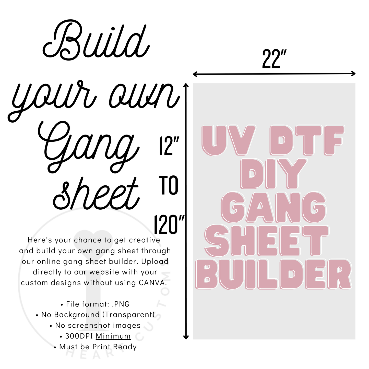 UV DTF Gang Sheet Builder - Upload Individual files