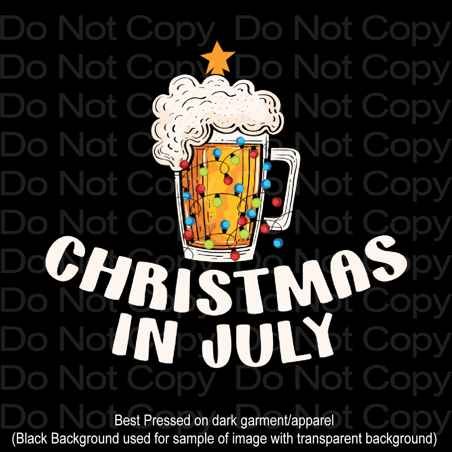 Beer Christmas in July DTF Transfer Film 1163