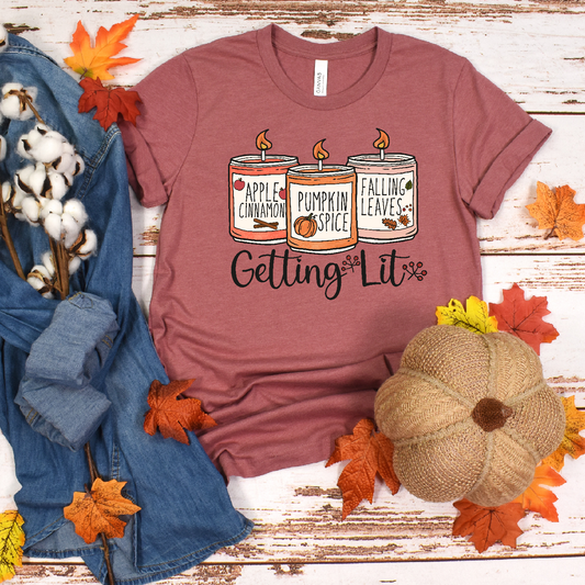 Getting Lit Fall Candles DTF Transfer Film 9020