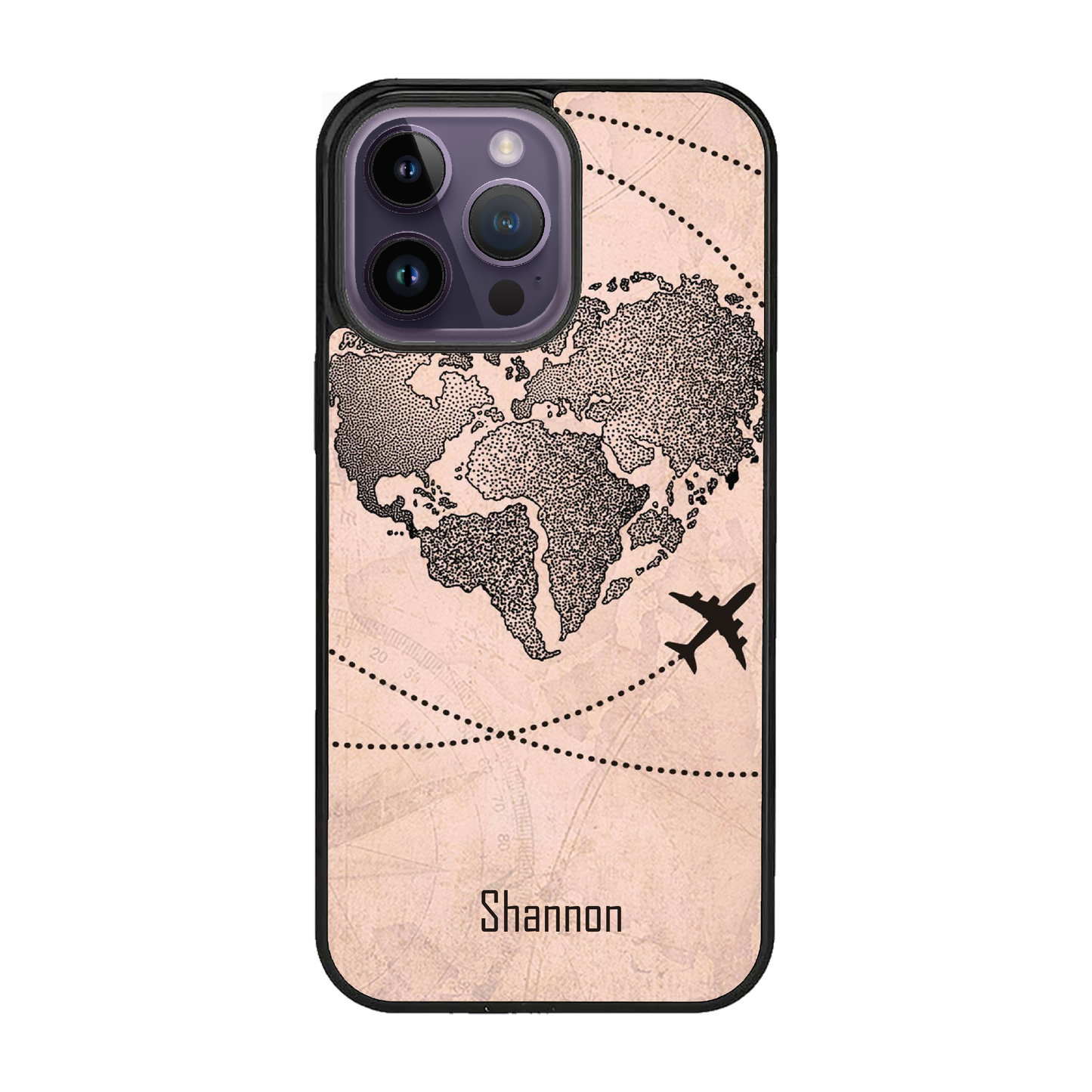 Personalized World Traveler with Name for iPhone or Galaxy Slim Case