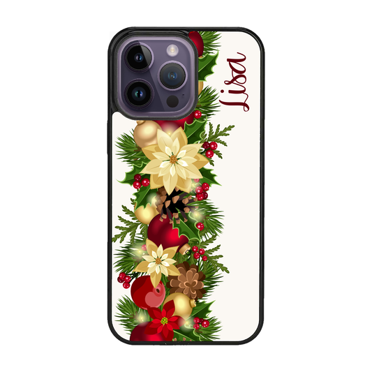 Personalized Christmas Wreath with Name for iPhone or Galaxy Slim Case