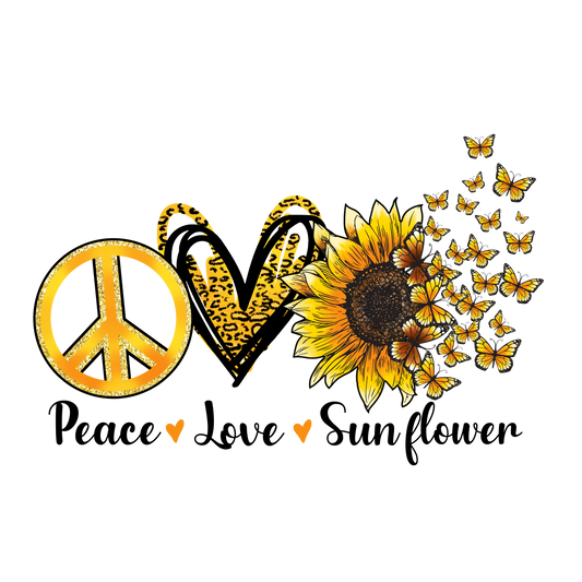 Peace Love Sunflowers Transfer Film 436