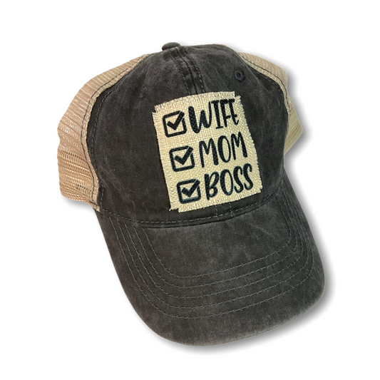 Wife Mom Boss Trucker Hat