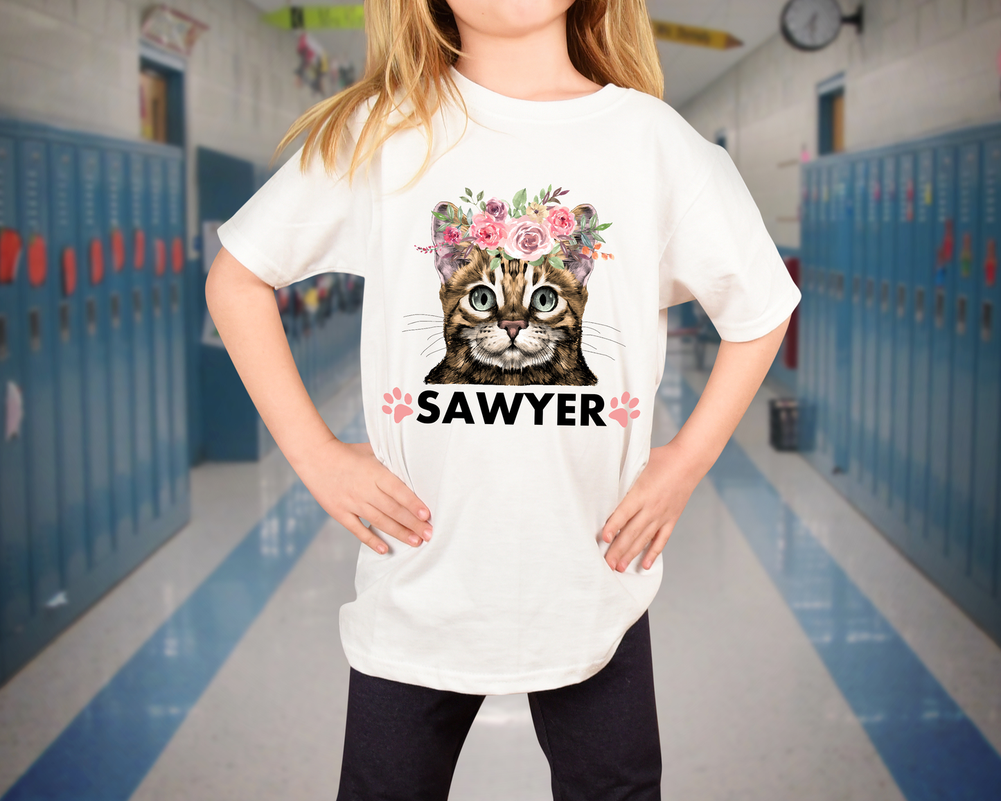 Personalized Kitty Lover with Name Youth Tee