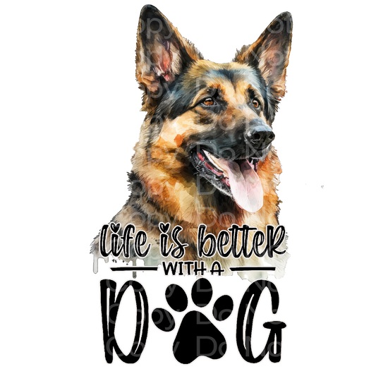 German Shepherd Life is better with a dog Transfer Film 471