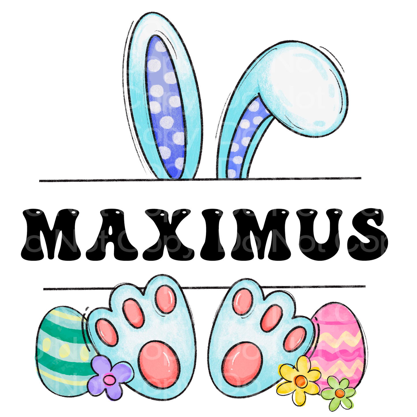 Customize it! Easter Boy Bunny with Name Transfer Film 5004