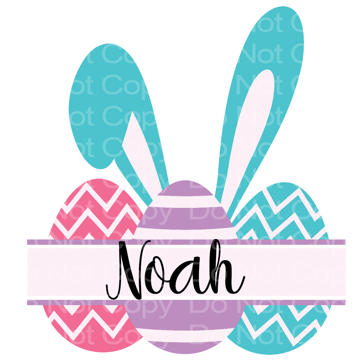 Customize it!  Easter Blue Child Name's Eggs Transfer Film 5009