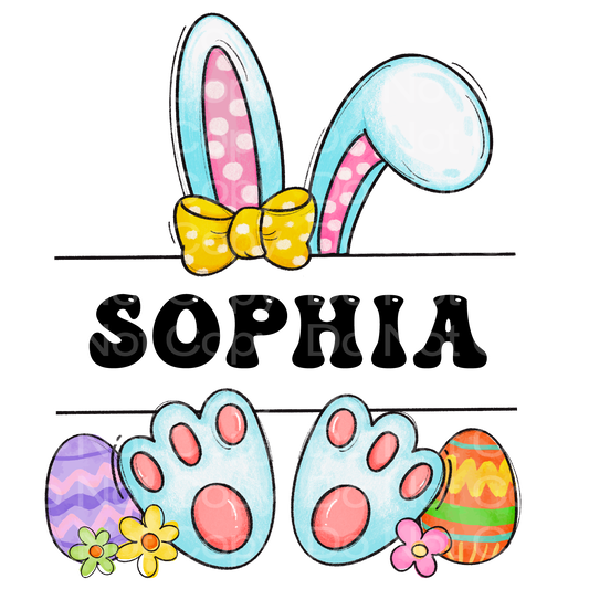 Customize it! Easter Girl Bunny with Name Transfer Film 5005