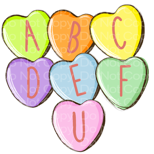 Valentine Hearts ABCDEFU Transfer Film 261