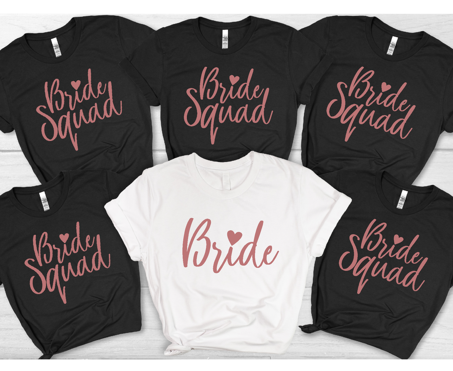 Bachelorette Bride and Bride Squad Matching Adult Cotton T-shirt