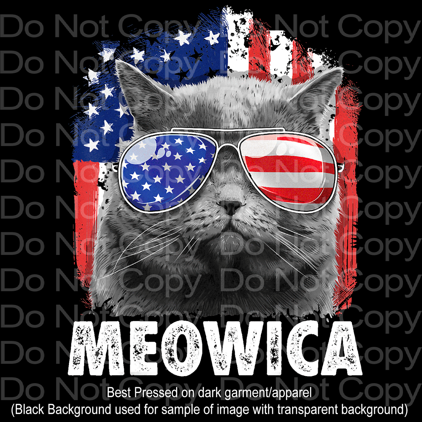 July 4th Meowica Cat Transfer Film 1636