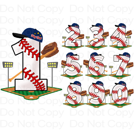 Baseball Celebration Number Transfer Film 3005