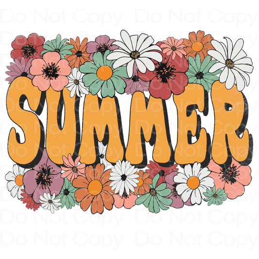 Retro Summer Flowers Transfer Film 6004