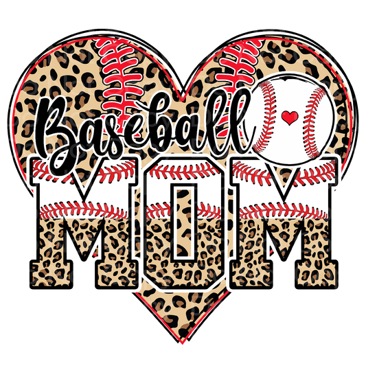 Heart Baseball Mom Transfer Film 0316