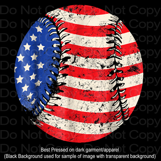 American Flag Baseball Transfer Film 1645