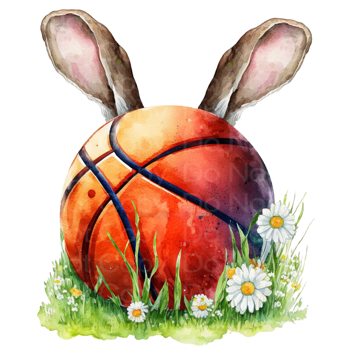 Easter Basketball Bunny Ears Transfer Film 2496