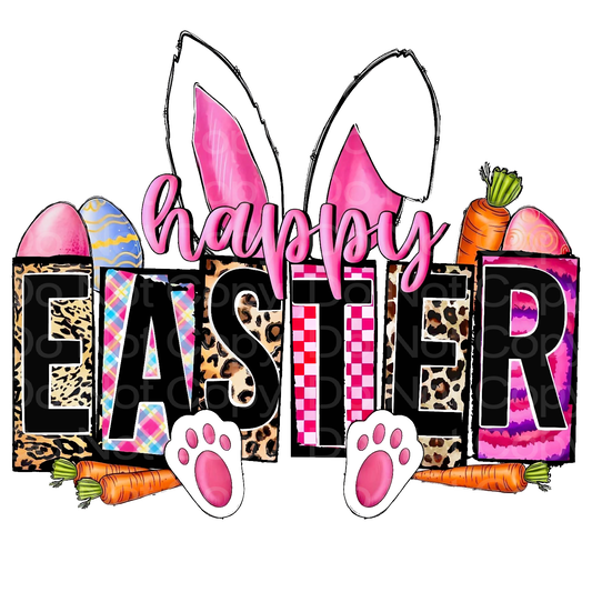 Happy Easter Bunny Ears Transfer Film 2491