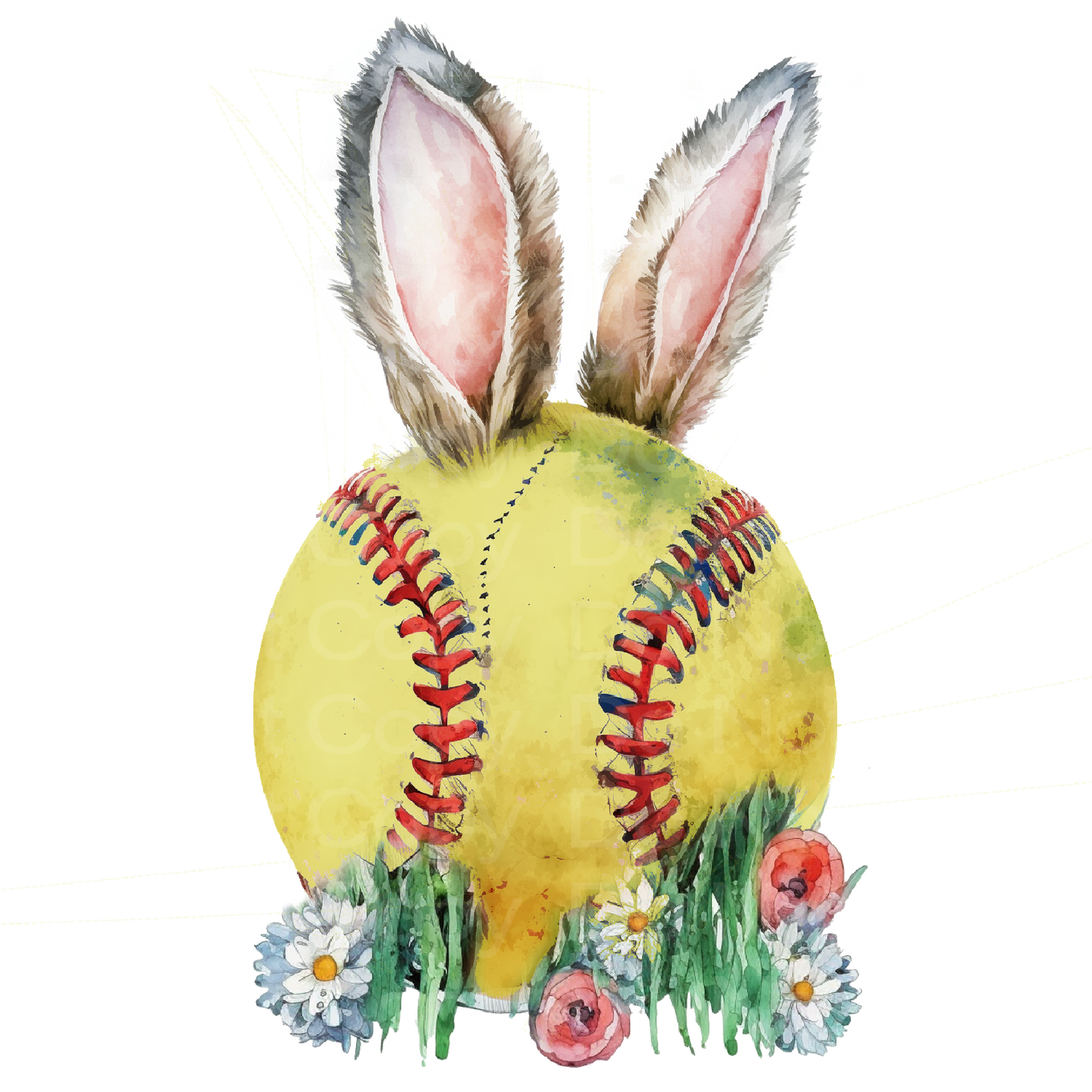 Easter Softball Bunny Ears Transfer Film 2495