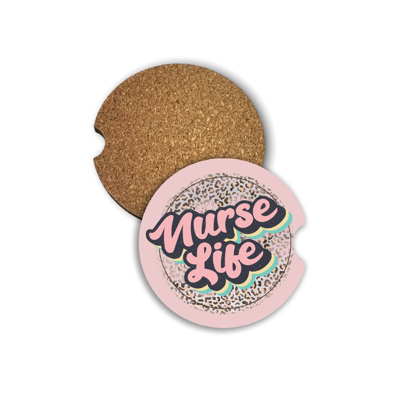 Pink Nurse Life Car Coaster Set